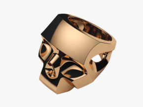 Stylized Skull Ring Hollow in 18k Gold Plated Brass