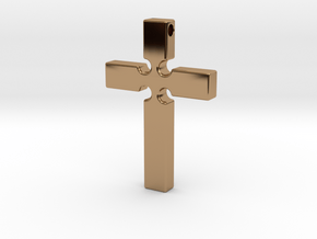 Monroe Cross Revised in Polished Brass