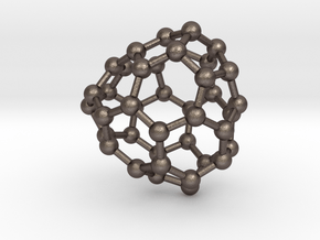 0124 Fullerene C40-18 c2 in Polished Bronzed Silver Steel