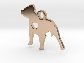 Pittie Love Pendant in 14k Rose Gold Plated Brass