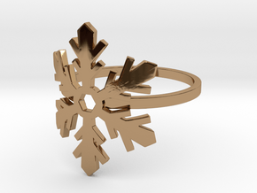 Snowflake Ring 02 in Polished Brass