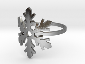 Snowflake Ring 02 in Polished Silver