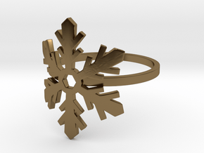 Snowflake Ring 02 in Polished Bronze