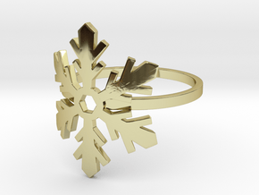Snowflake Ring 02 in 18k Gold Plated Brass