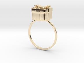 Christmas Box Ring 01 in 14k Gold Plated Brass