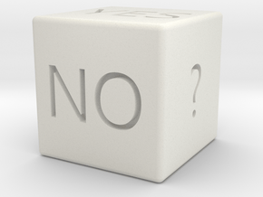 Yes or No Dice in White Natural Versatile Plastic