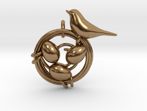 Birdie Pendant in Natural Brass