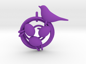 Birdie Pendant in Purple Processed Versatile Plastic