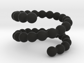 Spiral ring 22 in Black Natural Versatile Plastic