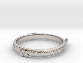  zipper ring(size = USA 5.5)  in Rhodium Plated Brass