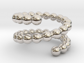 Spiral ring 24 in Rhodium Plated Brass
