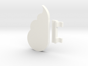 Cloud Keychain Holder in White Processed Versatile Plastic