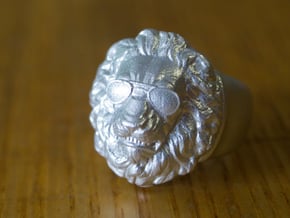 Lion Ring (man's) in Natural Silver