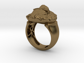 Lion Ring (man's) in Natural Bronze