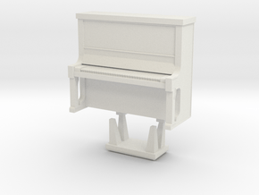 Piano With Bench - HO 87:1 Scale in White Natural Versatile Plastic