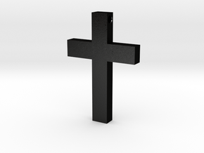 Latin Cross Pendant (Monroe Cross Variation) in Matte Black Steel