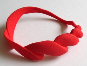 Spiral bangle - small in Red Processed Versatile Plastic
