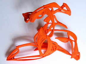 Strange Fire - Strange Attractor No. 2 in Orange Processed Versatile Plastic