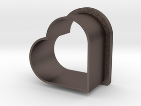 Heart Cookie Cutter in Polished Bronzed Silver Steel