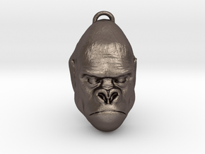 Kong Pendant in Polished Bronzed Silver Steel