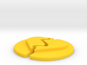 Broken Pendants B Type in Yellow Processed Versatile Plastic