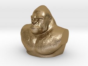 Kong Bust in Polished Gold Steel