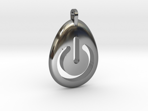 Power Pendant in Fine Detail Polished Silver