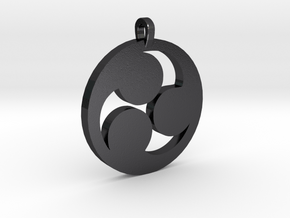 Tomoe Pendant in Polished and Bronzed Black Steel