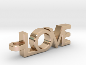 Love Pendant in 14k Rose Gold Plated Brass