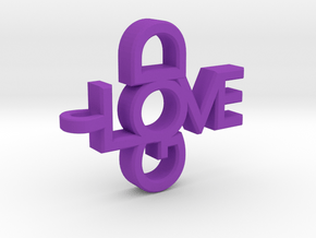 Love God Pendant in Purple Processed Versatile Plastic