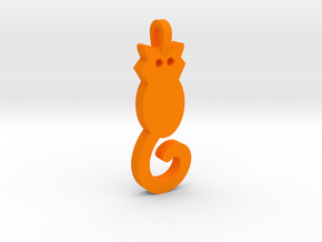 Cat Pendant in Orange Processed Versatile Plastic
