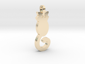 Cat Pendant in 14k Gold Plated Brass