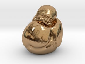 To Sleep Sitting Up Laughing Buddha in Polished Brass