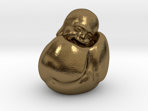 To Sleep Sitting Up Laughing Buddha in Polished Bronze