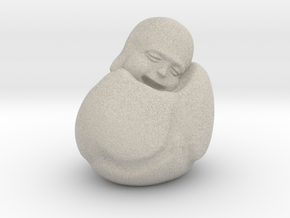 To Sleep Sitting Up Laughing Buddha in Natural Sandstone