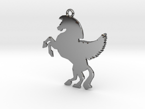 Unicorn Pendant in Fine Detail Polished Silver