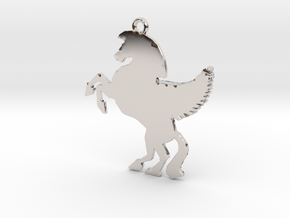 Unicorn Pendant in Rhodium Plated Brass