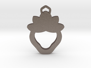 Strawberry Kudos Pendant in Polished Bronzed Silver Steel