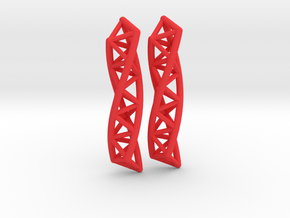 Triple Helix Earrings in Red Processed Versatile Plastic