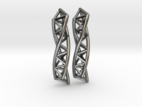 Triple Helix Earrings in Fine Detail Polished Silver