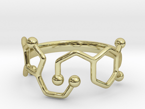Dopamine Serotonin Ring - Size 7 in 18k Gold Plated Brass