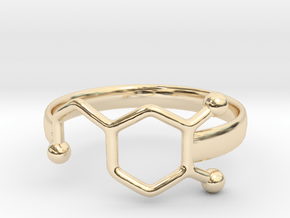 Dopamine Ring Size 6  in 14k Gold Plated Brass