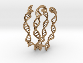 DNA Bracelet (63mm, open) in Polished Brass