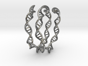 DNA Bracelet (63mm, open) in Polished Silver