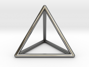 Tetrahedron pendant in Fine Detail Polished Silver