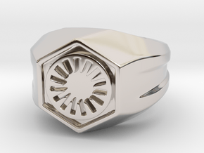 First Order Signet Ring (Size 10 1/4 - 20 mm) in Rhodium Plated Brass