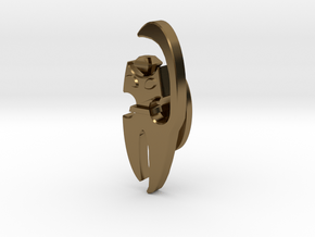 Cat Cufflink in Polished Bronze