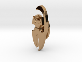 Cat Cufflink in Polished Brass