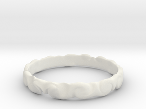 Cloud ring(size = USA 5.5)  in White Natural Versatile Plastic