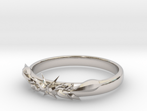 Ice ring(size = USA 5.5)  in Rhodium Plated Brass